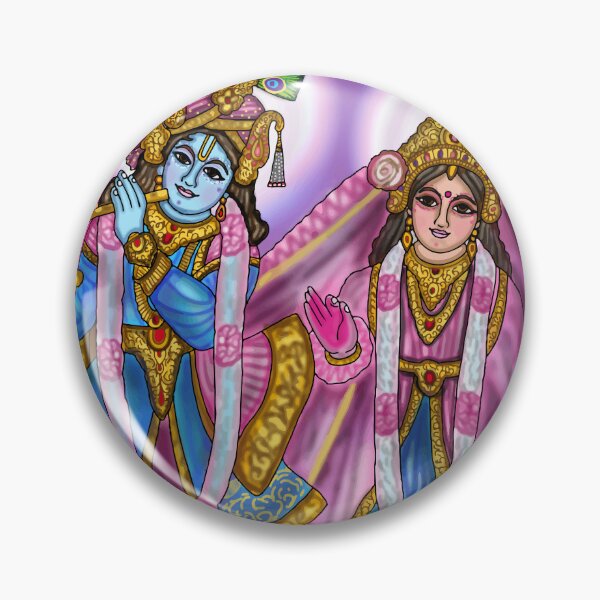 Item preview, Radha Krishna Digital Drawing | Divine Hindu Couple Spiritual Artwork designed and sold by Harshit_Digital_Arts.