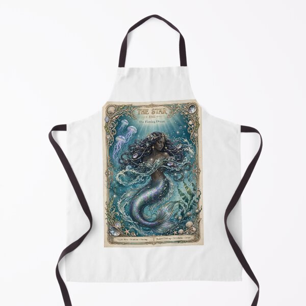 Item preview, The Star XVII Tarot - The Flowing Dream - Black Mermaid Goddess Jellyfish Celestial Ocean designed and sold by ExpressoJungle.