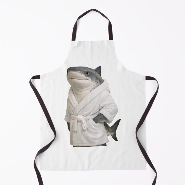 Item preview, Cozy Tiger Shark in a White Bathrobe designed and sold by Sillytoe.
