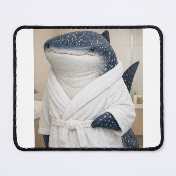 Item preview, Whale Shark Wearing a Bathrobe designed and sold by Sillytoe.