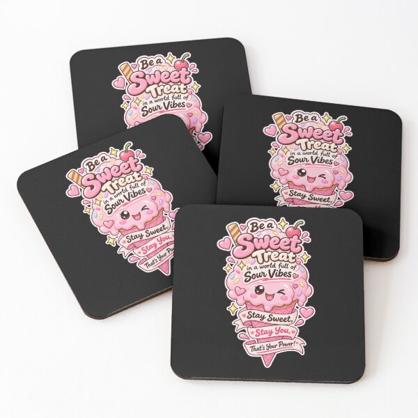 Item preview, Be a Sweet Treat Cute Pink Ice Cream Cone Positive Quote Kawaii Design designed and sold by MathuraPresent.