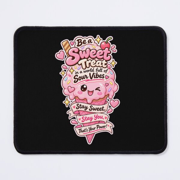 Item preview, Be a Sweet Treat Cute Pink Ice Cream Cone Positive Quote Kawaii Design designed and sold by MathuraPresent.