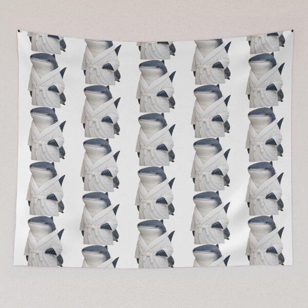 Item preview, Cozy Whale Shark in a White Bathrobe designed and sold by Sillytoe.