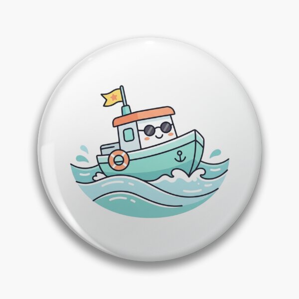 Item preview, Cute Kawaii Tugboat Sunglasses Illustration designed and sold by ajamzbox.