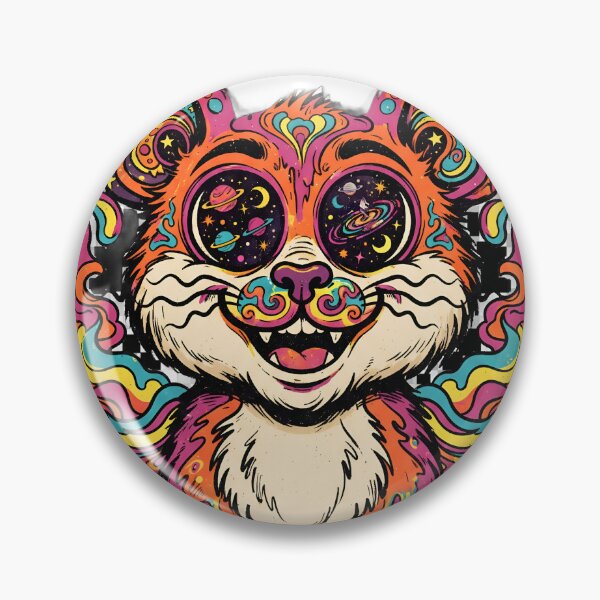 Item preview, Psychedelic Cosmic Cat Portrait designed and sold by Pixel-Perfecto.