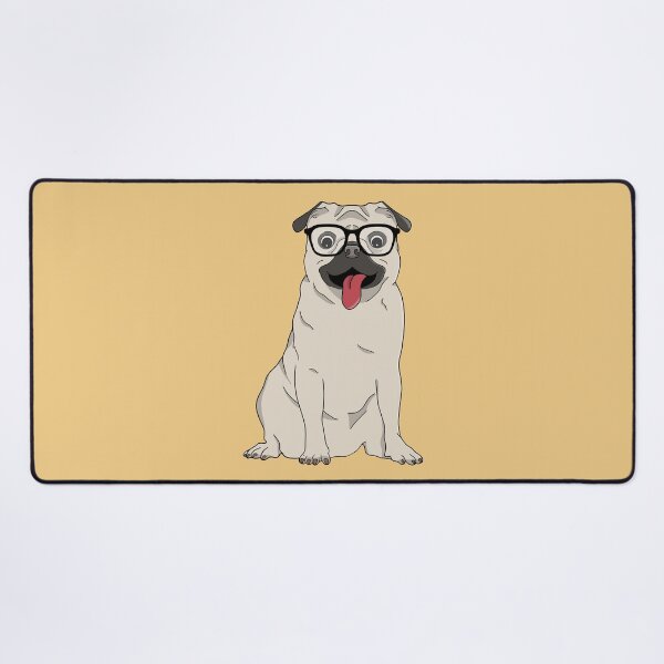 Item preview, Funny Pug Dog with Big Nerd Glasses designed and sold by shopdiego.