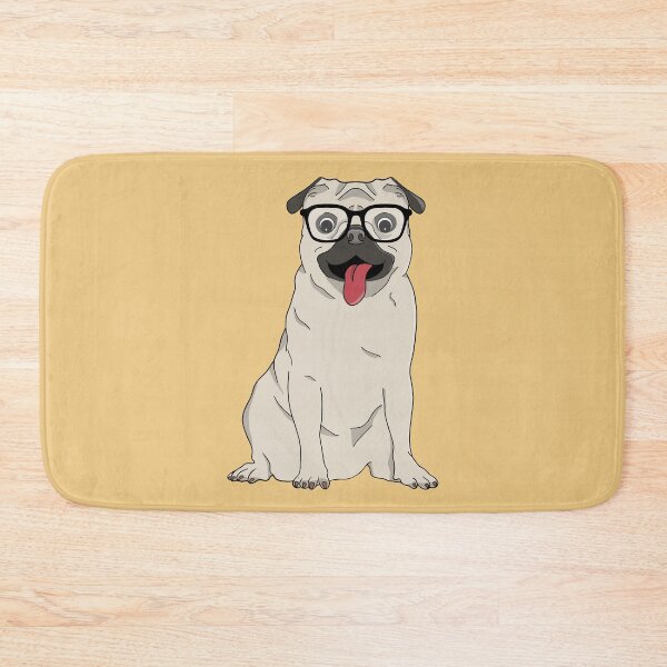 Item preview, Funny Pug Dog with Big Nerd Glasses designed and sold by shopdiego.