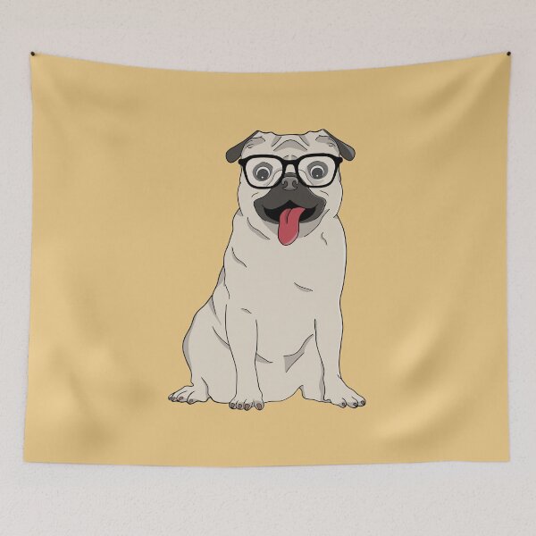 Item preview, Funny Pug Dog with Big Nerd Glasses designed and sold by shopdiego.