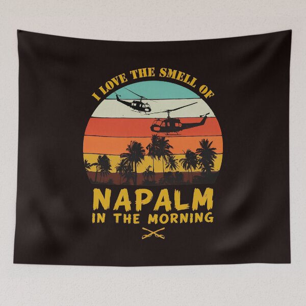 Item preview, Smell Of Napalm Morning Retro Sunset Helicopters Art designed and sold by FlipStrawSpot.