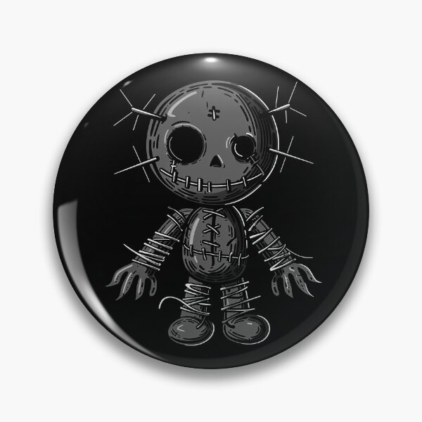 Item preview, Creepy Stitched Poppet Doll with Pins Gothic Black and White Horror Art Design designed and sold by inkoutninja.