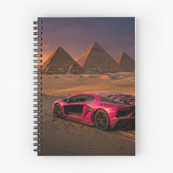 Item preview, Sunset Drive: Pink Lamborghini SVJ at the Pyramids of Giza | Cairo Desert Sunset designed and sold by AkilaCreations .