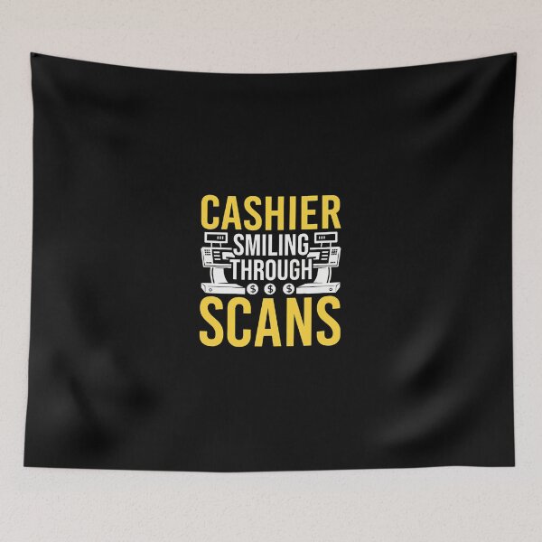 Item preview, Cashier Smiling Through Scans Funny Retail Work Gift designed and sold by ercszur.