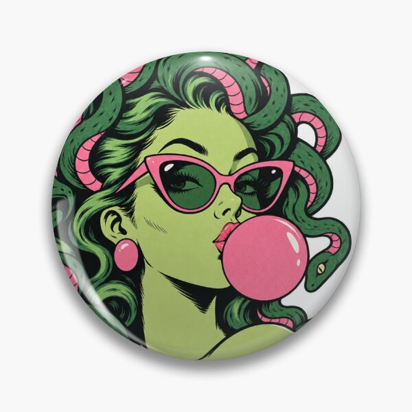 Item preview, Medusa Blowing Bubblegum – Sassy Greek Mythology Sticker designed and sold by Not Okay Supply Co..
