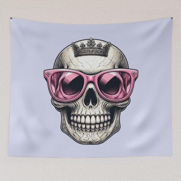 Item preview, Funny Cool Skull with Pink Sunglasses and Crown designed and sold by SweetLilith.