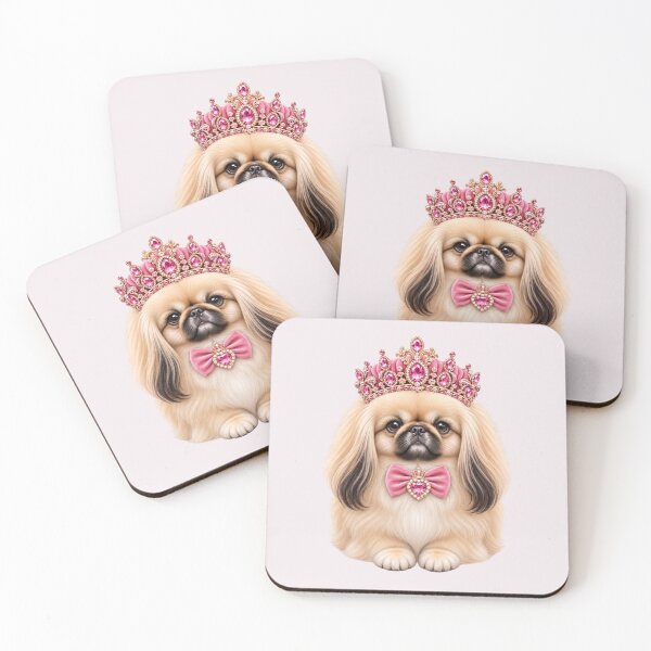 Item preview, Royal Pink Pekingese Princess – Luxury Jeweled Crown Dog designed and sold by HO•Designs.