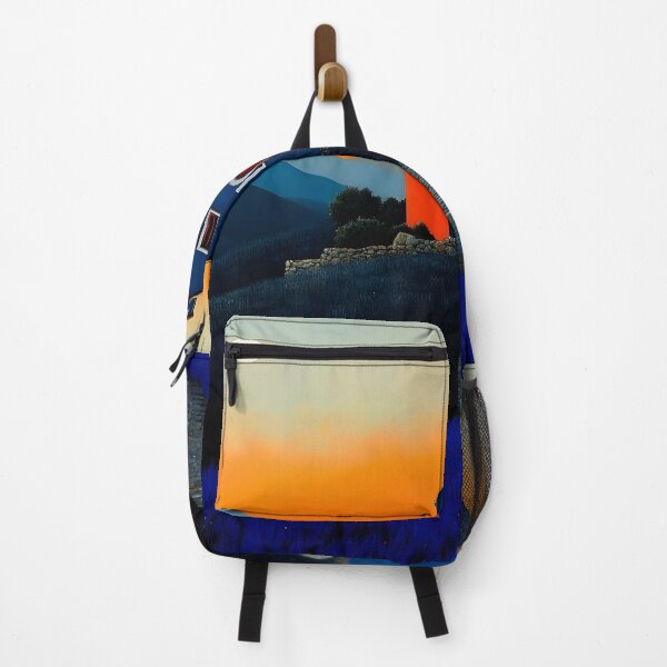 Item preview, Blue House at Sunset in Lavender Fields Dreamy Landscape Art designed and sold by GutyzDesignsES.