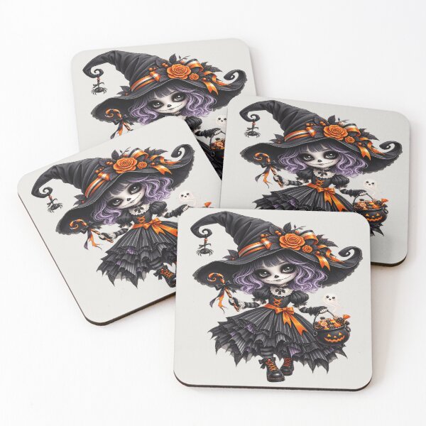 Item preview, Candy Cauldron Witch for Goth Halloween Fans designed and sold by POD DYNASTY | Original Print On Demand T-Shirt Graphics.