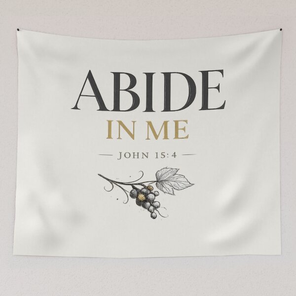 Item preview, Abide In Me John 15 4 Vintage Scripture Quote designed and sold by QCena.