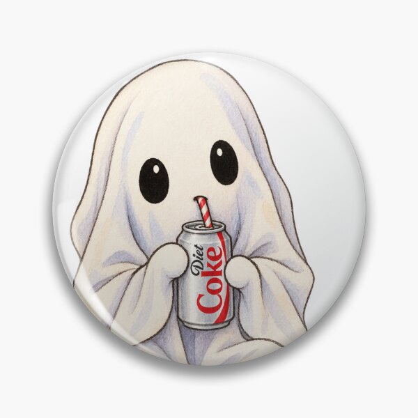 Item preview, Cute Ghost Diet Coke Sticker – Funny Spooky Soda Lover Art designed and sold by Not Okay Supply Co..