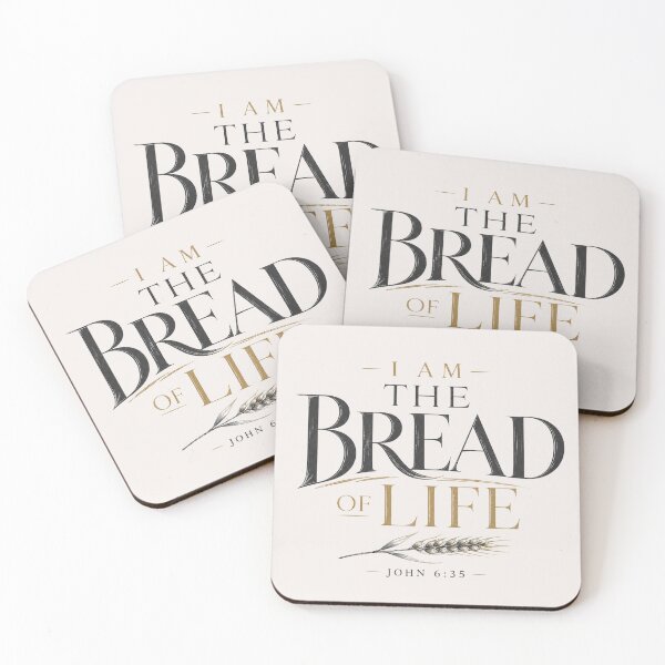 Item preview, I Am The Bread of Life John 6:35 Vintage Scripture Quote designed and sold by QCena.