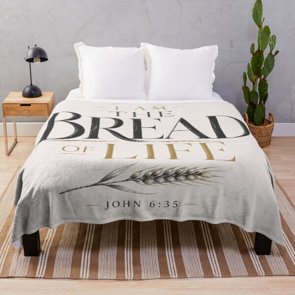 Item preview, I Am The Bread of Life John 6:35 Vintage Scripture Quote designed and sold by QCena.