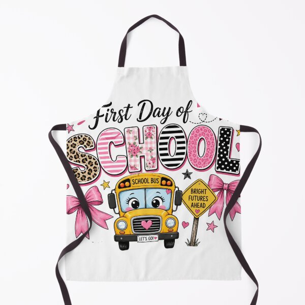 Item preview, First Day Of School Groovy Retro School Bus & Pink Bows designed and sold by larbimalki.