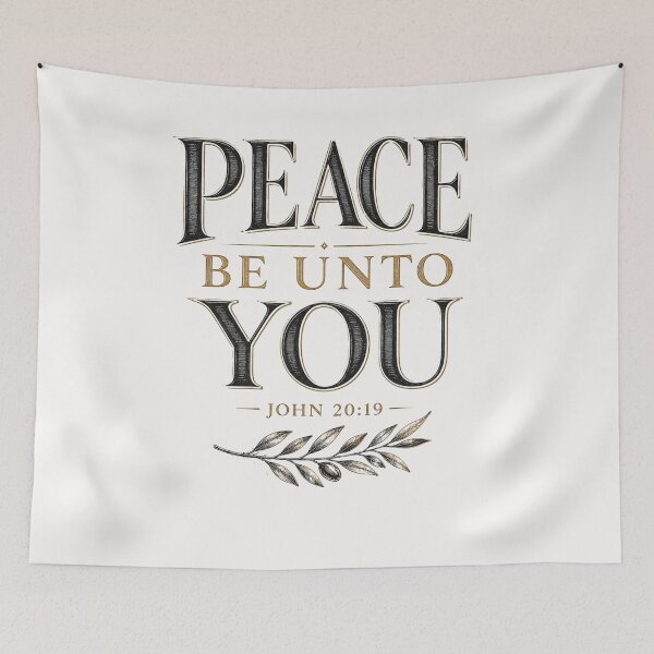 Item preview, Peace Be Unto You John 20 19 Bible Verse Gold Vintage Quote designed and sold by QCena.