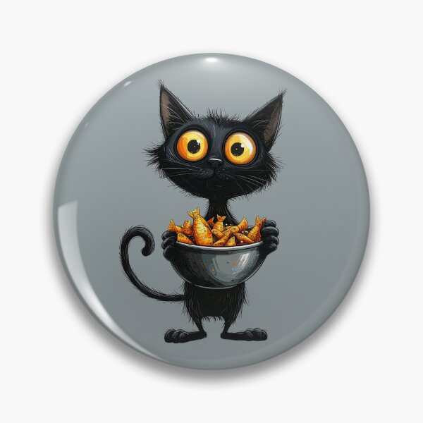 Item preview, Black cat with fish treat bowl designed and sold by angel-cat-22.