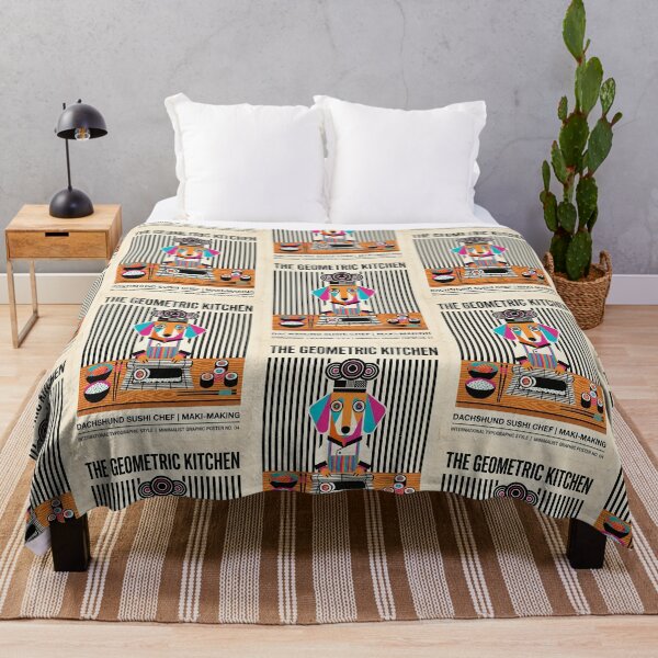 Item preview, Dachshund Sushi Chef Geometric designed and sold by PictoVibe.