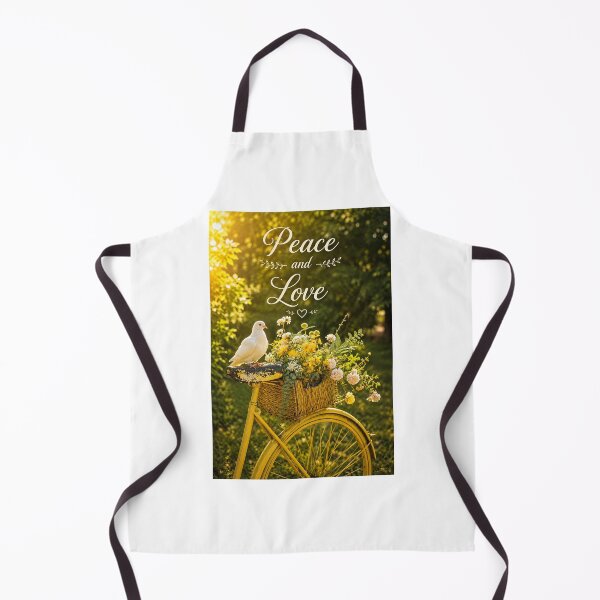 Item preview, Peace and Love – Vintage Bicycle with Flowers and Dove designed and sold by DansCreations42.