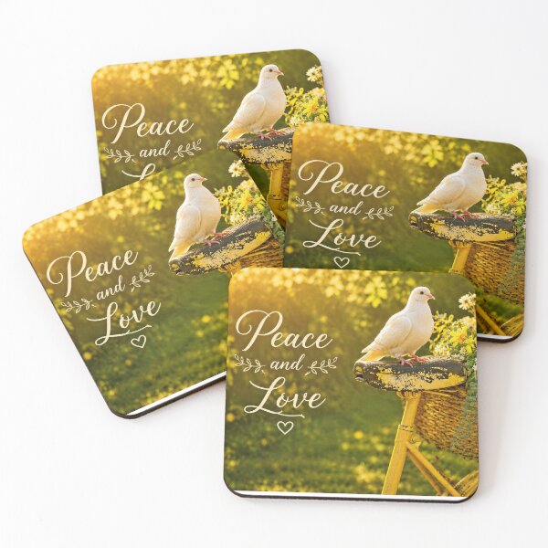 Item preview, Peace and Love – Vintage Bicycle with Flowers and Dove designed and sold by DansCreations42.