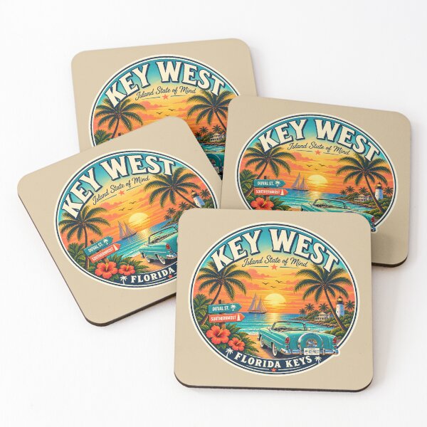 Item preview, Key West Florida Keys Retro Sunset Badge designed and sold by piketo.