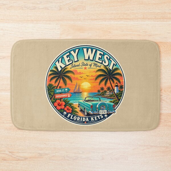 Item preview, Key West Florida Keys Retro Sunset Badge designed and sold by piketo.