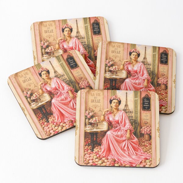 Item preview, Pink Satin Frida & Macarons designed and sold by reggiemercedes.