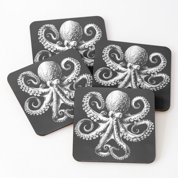 Item preview, Octopus Tentacles Black and White Ocean Cephalopod Marine Art Design designed and sold by inkoutninja.