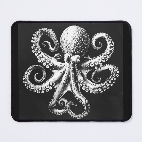 Item preview, Octopus Tentacles Black and White Ocean Cephalopod Marine Art Design designed and sold by inkoutninja.
