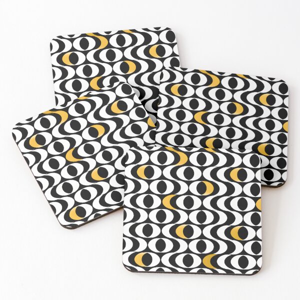Item preview, Black White and Gold Retro Geometric Eye Pattern designed and sold by GutyzDesignsES.