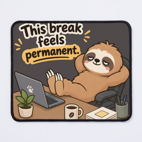 Item preview, This Break Feels Permanent Funny Sloth Coffee Office Humor designed and sold by ChubbyGoong.