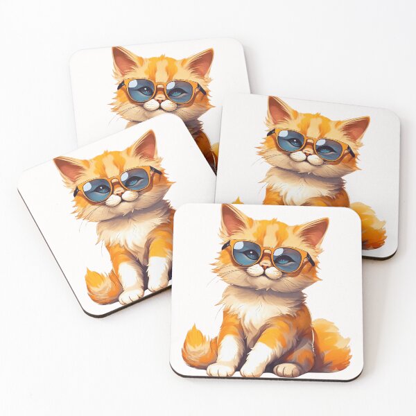 Item preview, Cool Orange Kitten Wearing Blue Sunglasses Cute Pet Art designed and sold by L&L.