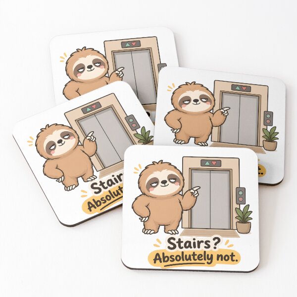 Item preview, Stairs Absolutely Not Funny Sloth Elevator Lazy Fitness Humor designed and sold by ChubbyGoong.