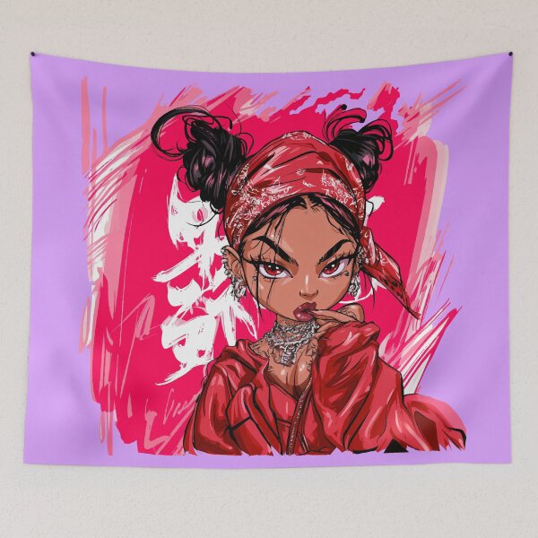 Item preview, Pink Pop Art Red Bandana Lady designed and sold by RichardRags.