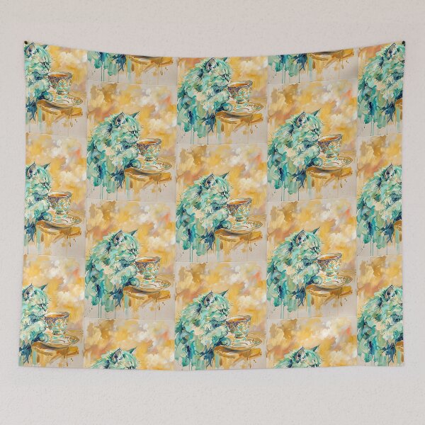 Item preview, Persian Cat Tea Time Abstract designed and sold by PictoVibe.