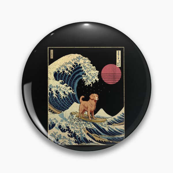 Item preview, Surfing Dog Great Wave Ukiyo designed and sold by Bilka Store.