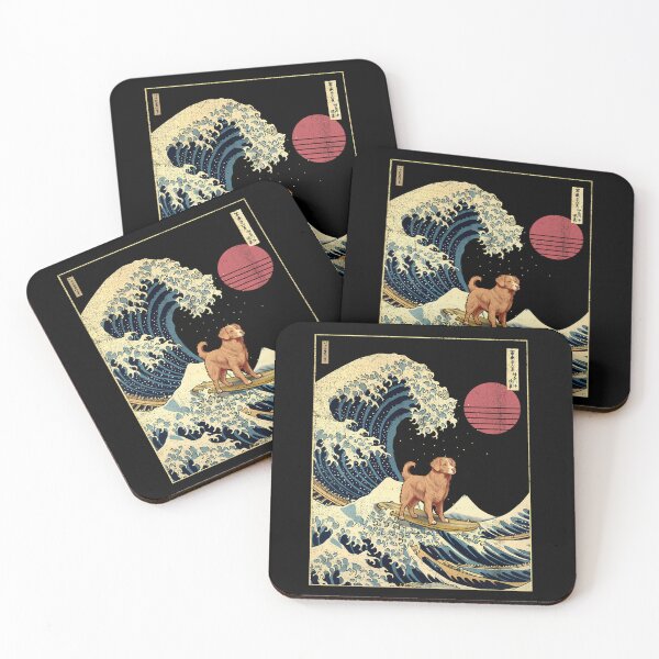 Item preview, Surfing Dog Great Wave Ukiyo designed and sold by Bilka Store.