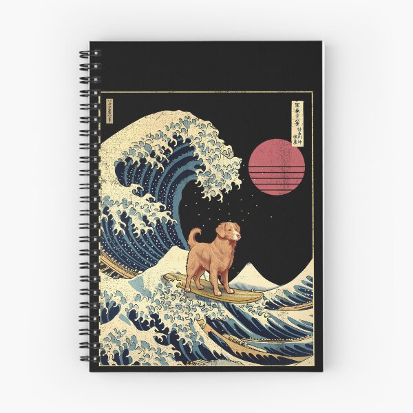 Artikelvorschau, Surfing Dog Great Wave Ukiyo entworfen und verkauft von Bilka Store.