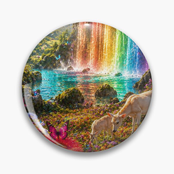 Item preview, Rainbow Waterfall Meadow Deer Dream designed and sold by nardreelxz.
