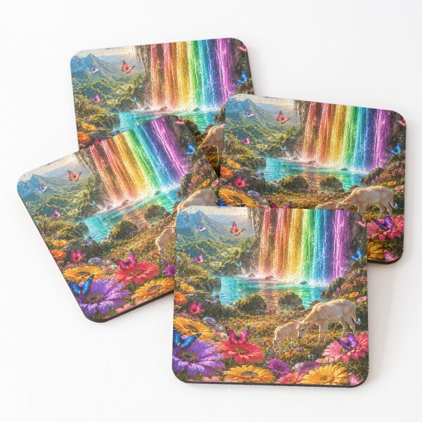 Item preview, Rainbow Waterfall Meadow Deer Dream designed and sold by nardreelxz.