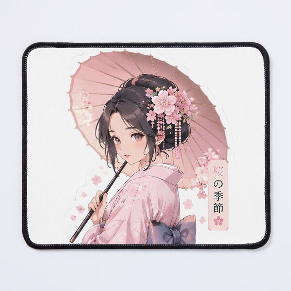 Item preview, Japanese Cherry Blossom Season Kimono Girl Sticker designed and sold by AbsCrewStore.