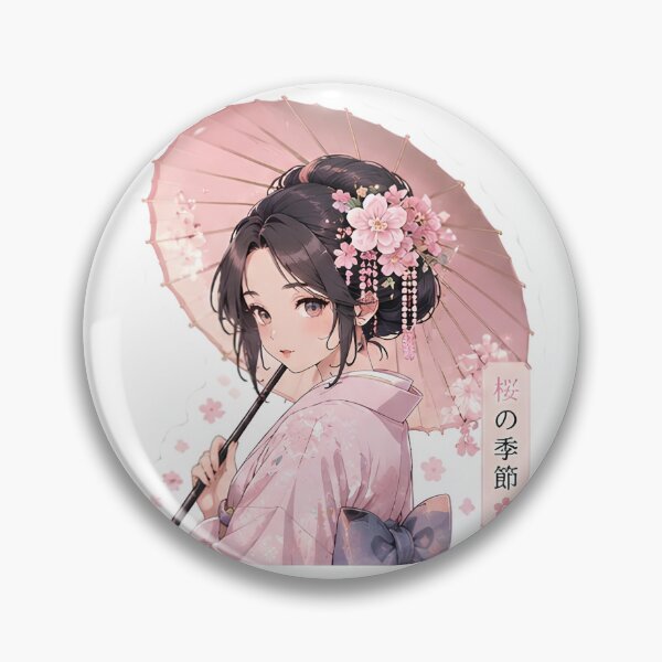 Item preview, Japanese Cherry Blossom Season Kimono Girl Sticker designed and sold by AbsCrewStore.