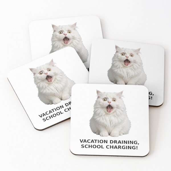 Item preview, Vacation Draining School Charging - Funny Shocked Cat Back To School designed and sold by Csaba1983.